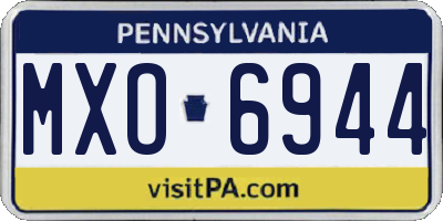 PA license plate MXO6944