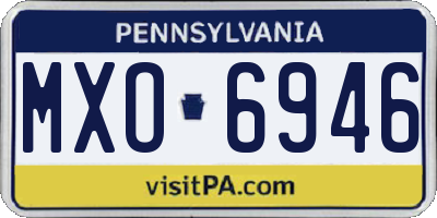 PA license plate MXO6946