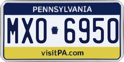 PA license plate MXO6950