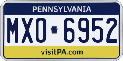 PA license plate MXO6952