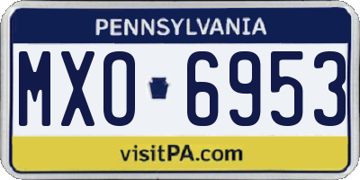 PA license plate MXO6953