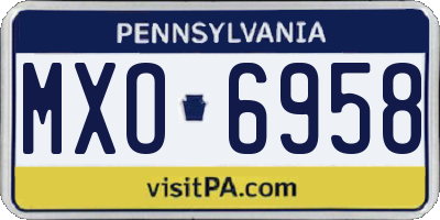 PA license plate MXO6958