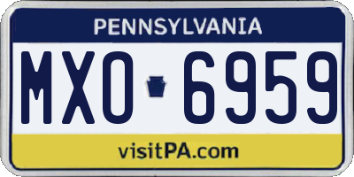 PA license plate MXO6959