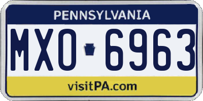 PA license plate MXO6963