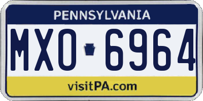 PA license plate MXO6964