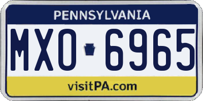 PA license plate MXO6965