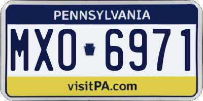 PA license plate MXO6971