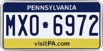 PA license plate MXO6972