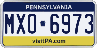 PA license plate MXO6973
