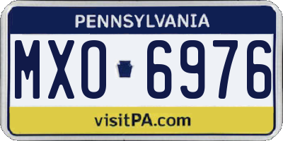 PA license plate MXO6976