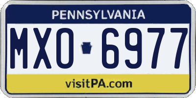 PA license plate MXO6977