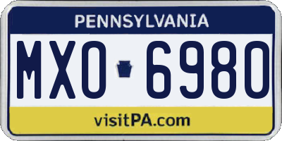 PA license plate MXO6980
