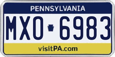PA license plate MXO6983