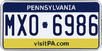 PA license plate MXO6986