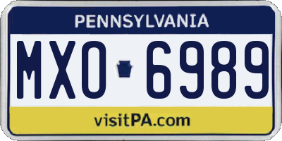 PA license plate MXO6989