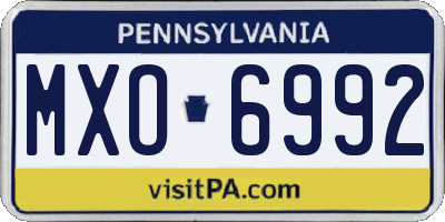 PA license plate MXO6992