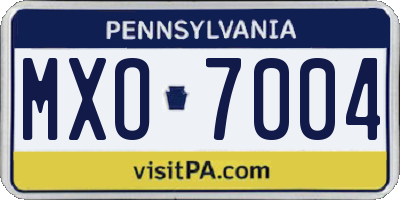 PA license plate MXO7004
