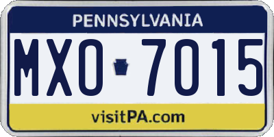 PA license plate MXO7015
