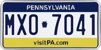 PA license plate MXO7041