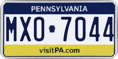 PA license plate MXO7044