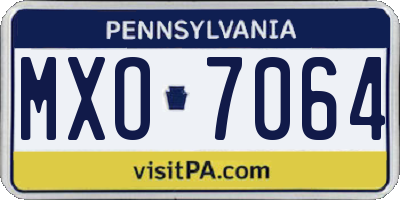 PA license plate MXO7064