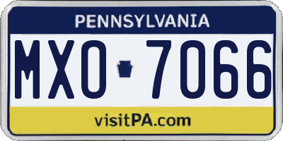 PA license plate MXO7066