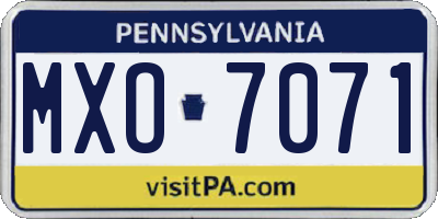 PA license plate MXO7071