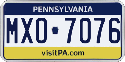 PA license plate MXO7076