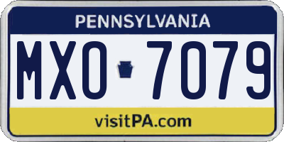 PA license plate MXO7079