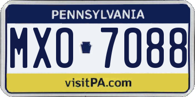 PA license plate MXO7088