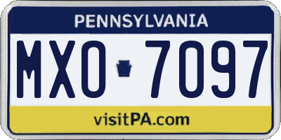 PA license plate MXO7097
