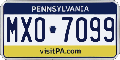 PA license plate MXO7099