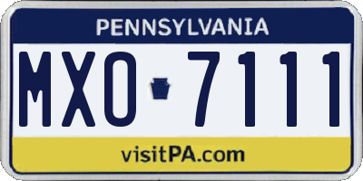 PA license plate MXO7111