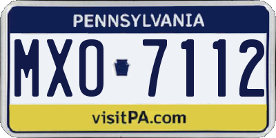 PA license plate MXO7112
