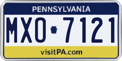PA license plate MXO7121