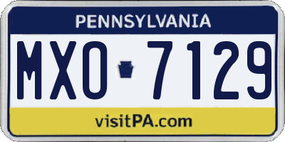 PA license plate MXO7129