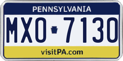 PA license plate MXO7130