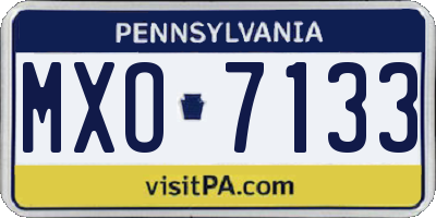 PA license plate MXO7133