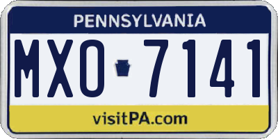 PA license plate MXO7141
