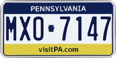 PA license plate MXO7147