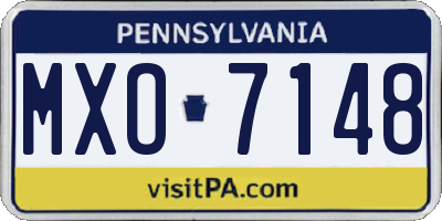 PA license plate MXO7148