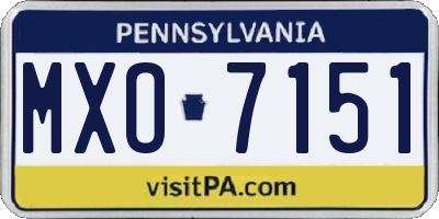 PA license plate MXO7151