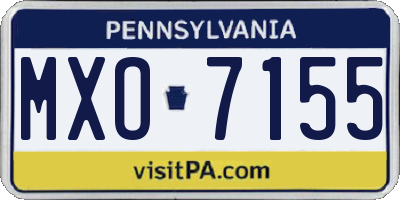 PA license plate MXO7155