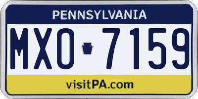 PA license plate MXO7159