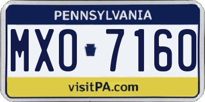 PA license plate MXO7160