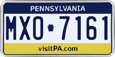 PA license plate MXO7161