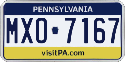 PA license plate MXO7167