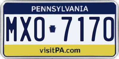 PA license plate MXO7170