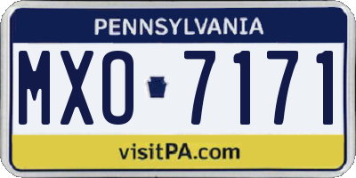PA license plate MXO7171