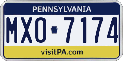 PA license plate MXO7174